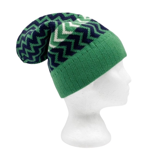 GUCCI Wool Zigzag Beanie Hat Green Size M 22cm - Picture 2 of 13